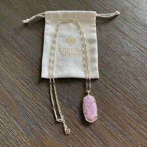 Kendra Scott Gold Necklace with lavender pendant